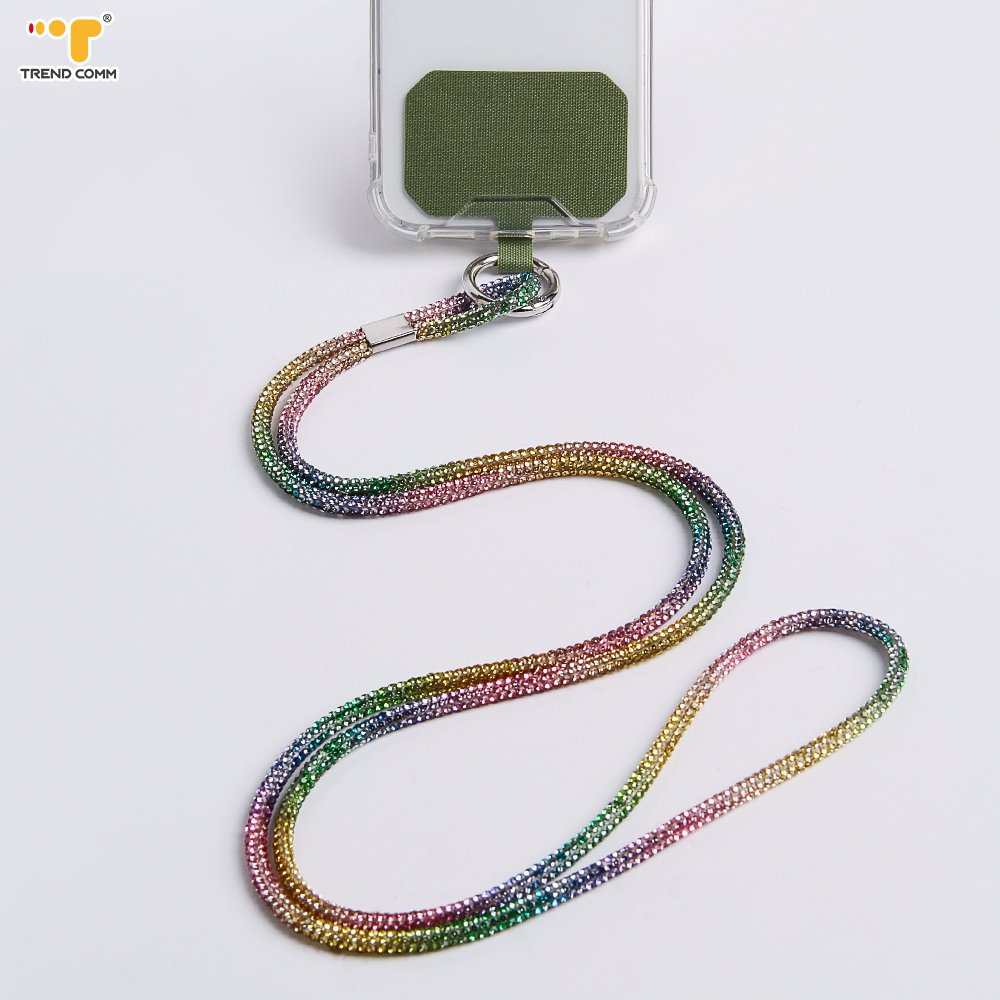 Necklace chain Universal Phone Lanyard crossbody string Shiny Crystal Diamond Bling Rhinestone With patch for iPhone 15 14 13