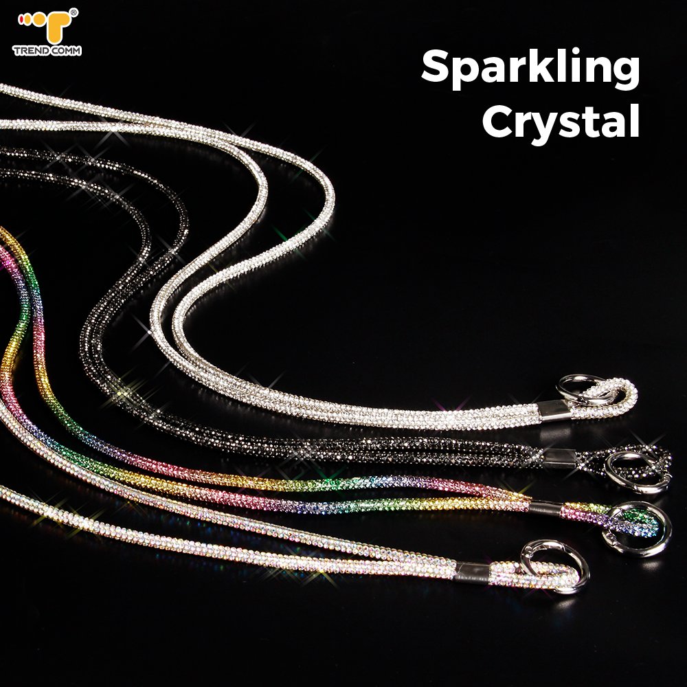Necklace chain Universal Phone Lanyard crossbody string Shiny Crystal Diamond Bling Rhinestone With patch for iPhone 15 14 13