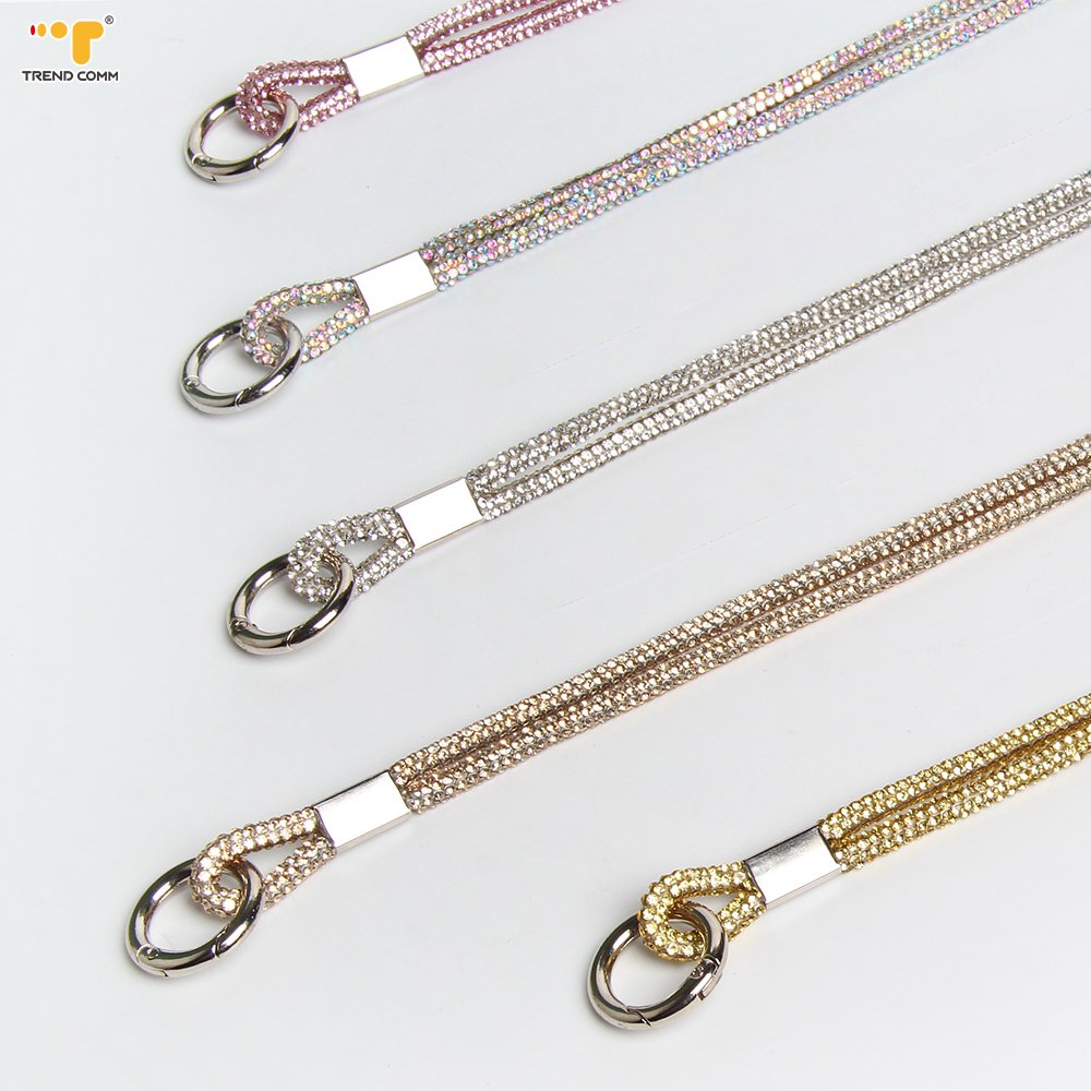 Necklace chain Universal Phone Lanyard crossbody string Shiny Crystal Diamond Bling Rhinestone With patch for iPhone 15 14 13