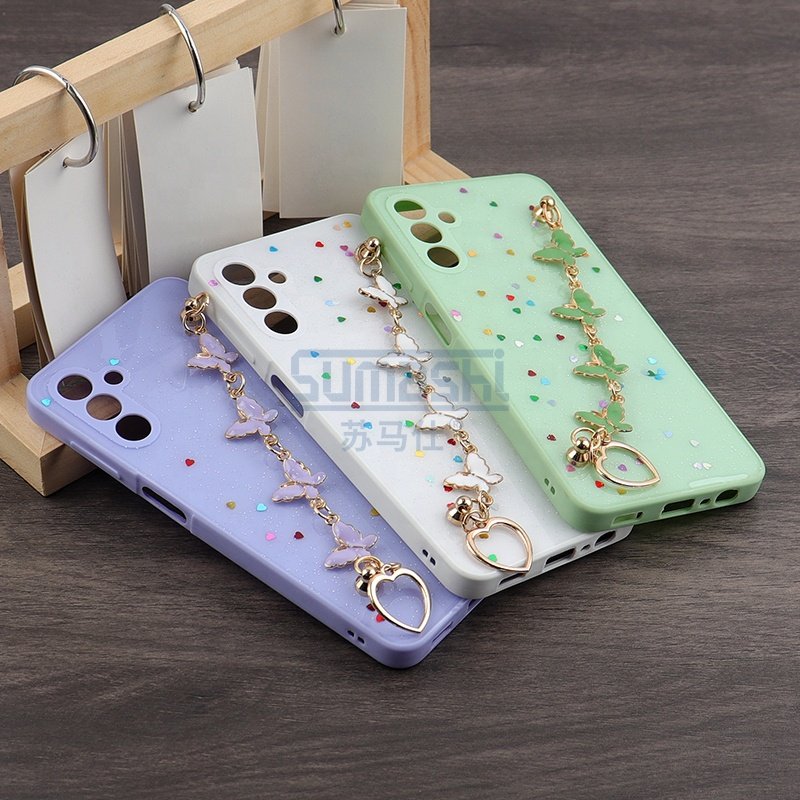butterfly chian epoxy glitter phone case for motorola g stylus 5g 2022 for iphone 16 15 16 case with strap for xiaomi 11t pro case