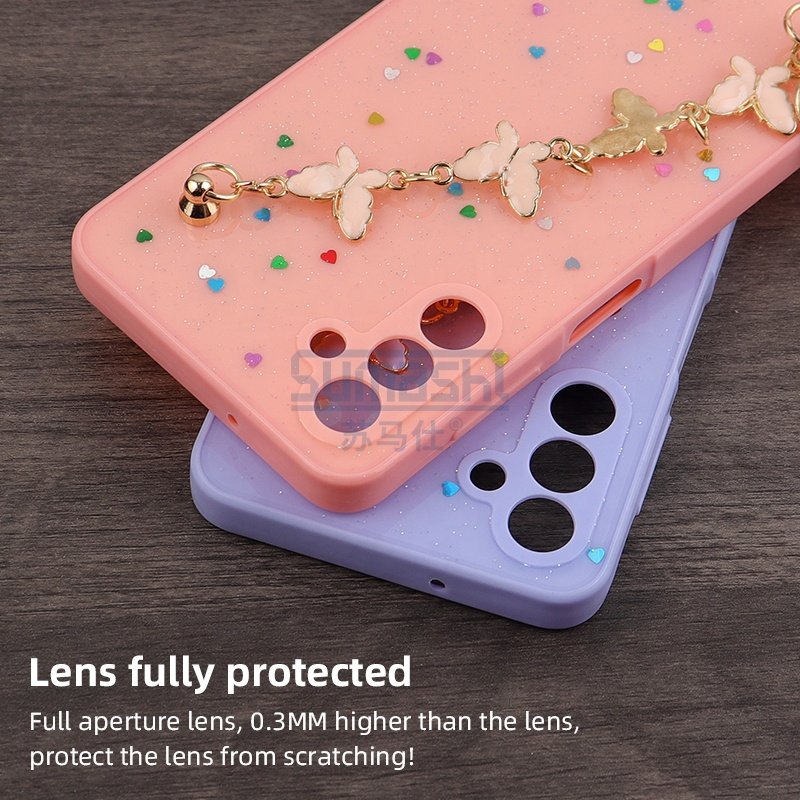 butterfly chian epoxy glitter phone case for motorola g stylus 5g 2022 for iphone 16 15 16 case with strap for xiaomi 11t pro case