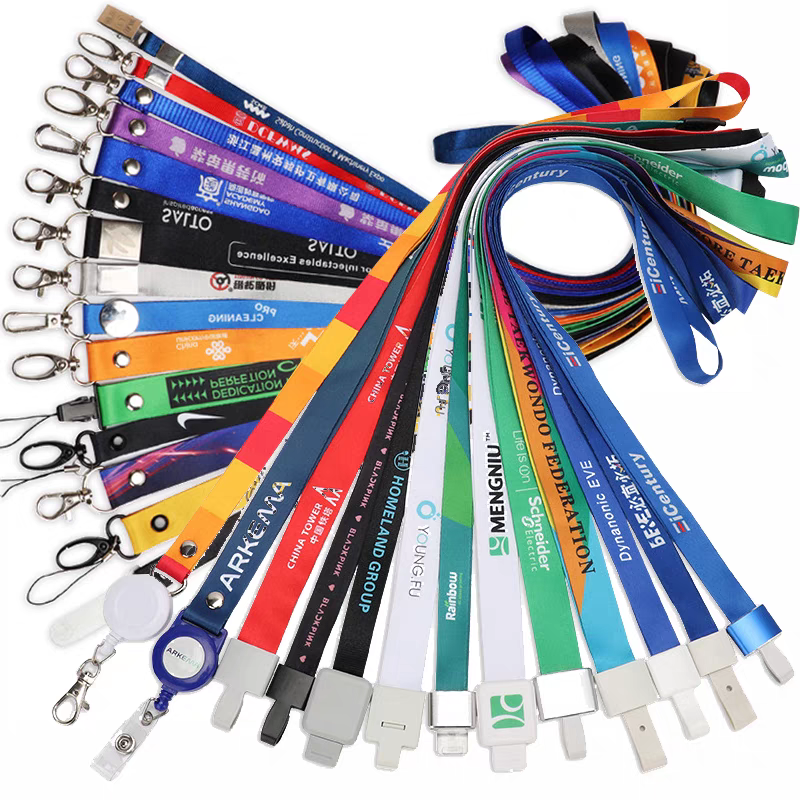 Wholesale mobile phone print strap design customization nylon cartoon strap keychain polyester strap customization