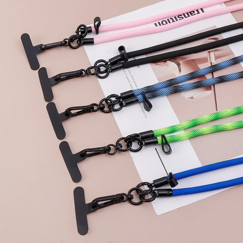 Universal Mobile Phone Lanyard with Card Tether Patches Adjustable Crossbody Cellphone Neck Straps for IPhone Samsung Xiaomi