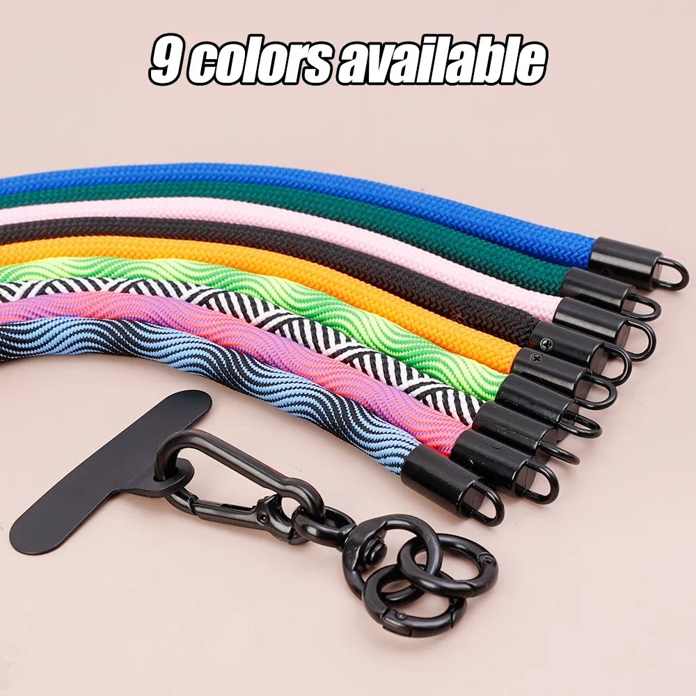 Universal Mobile Phone Lanyard with Card Tether Patches Adjustable Crossbody Cellphone Neck Straps for IPhone Samsung Xiaomi