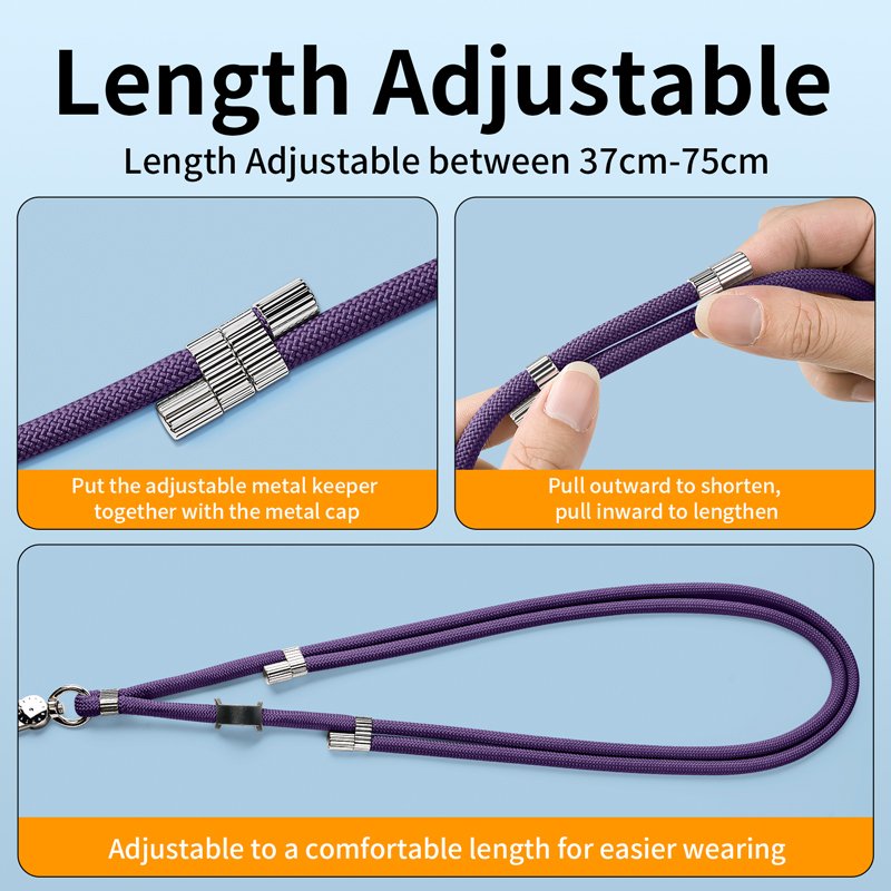Mobile Phone Lanyard Adjustable 7mm Nylon Fashionable Crossbody cell phone Case Strap Neck Wrist Strap Made of Durable Polyester