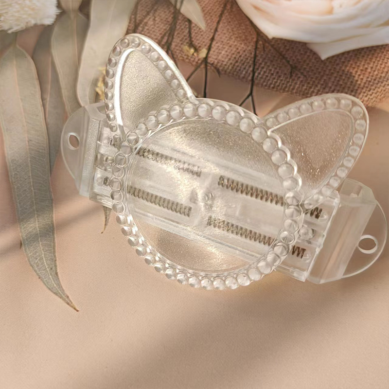 Mobile phone back clip cat ear transparent PC clip DIY material hanging rope telescopic clip phone accessories