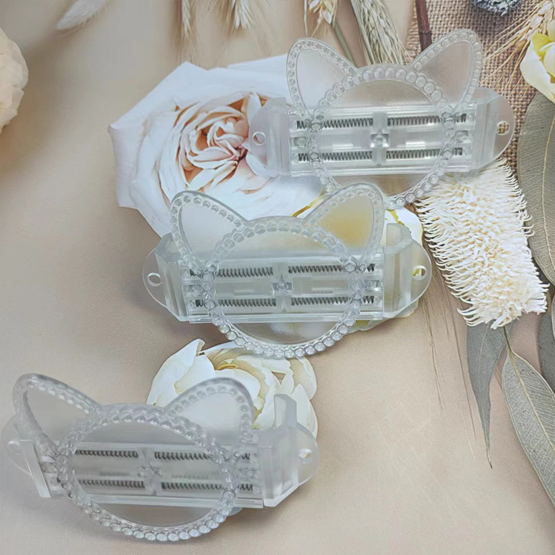 Mobile phone back clip cat ear transparent PC clip DIY material hanging rope telescopic clip phone accessories