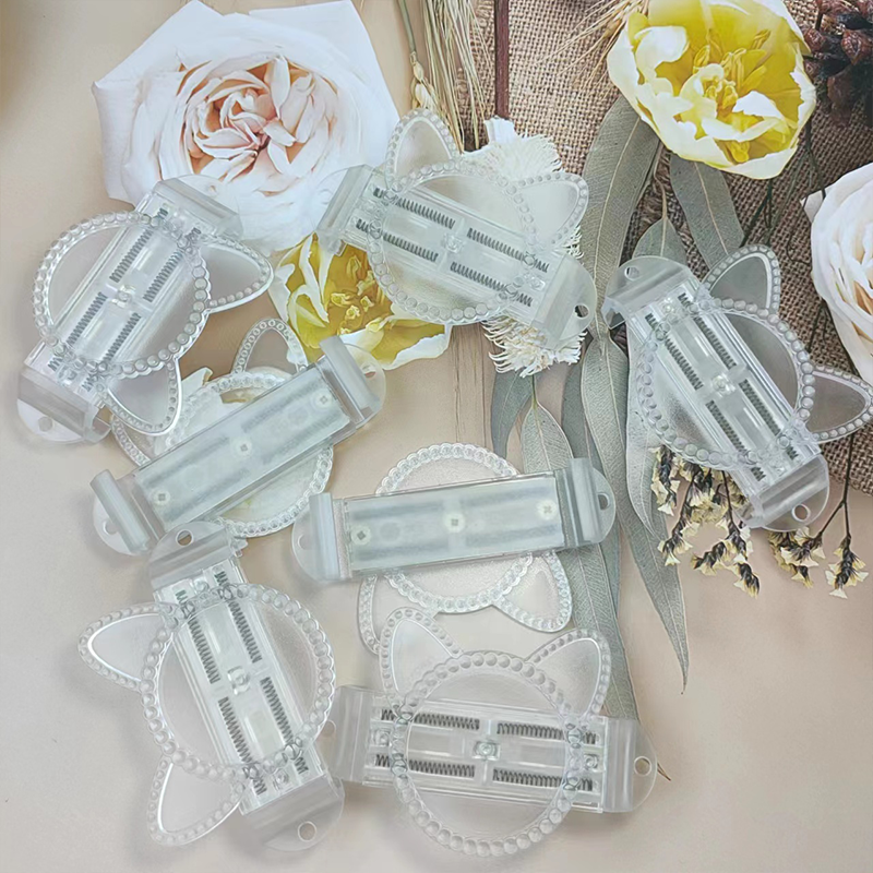 Mobile phone back clip cat ear transparent PC clip DIY material hanging rope telescopic clip phone accessories