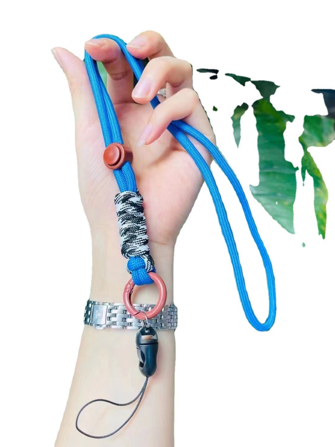 New mobile phone with adjustable neck strap anti loss wrist strap key chain hand woven rope two-color hand rope