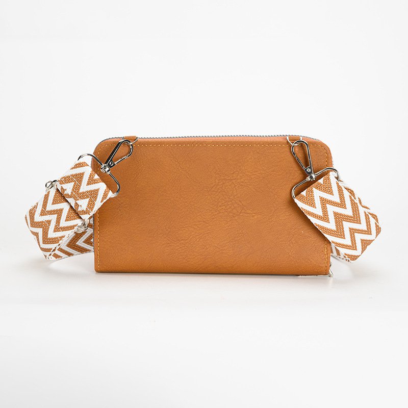 2024 Women's shoulder crossbody bag wide shoulder strap mobile phone Purse Pu Leather Small Handbag