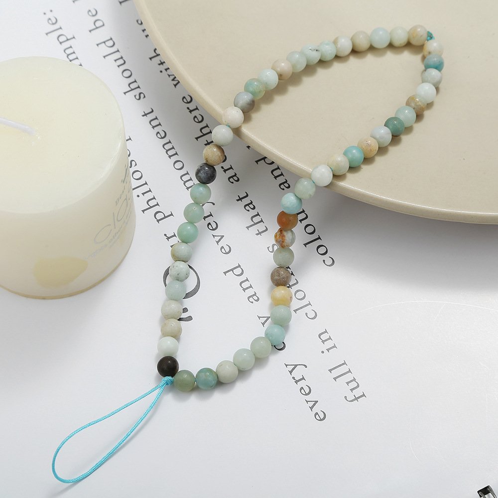 2021 New fashion stone bead bracelets straps natural crystal healing phone chian for mobile phone accessories