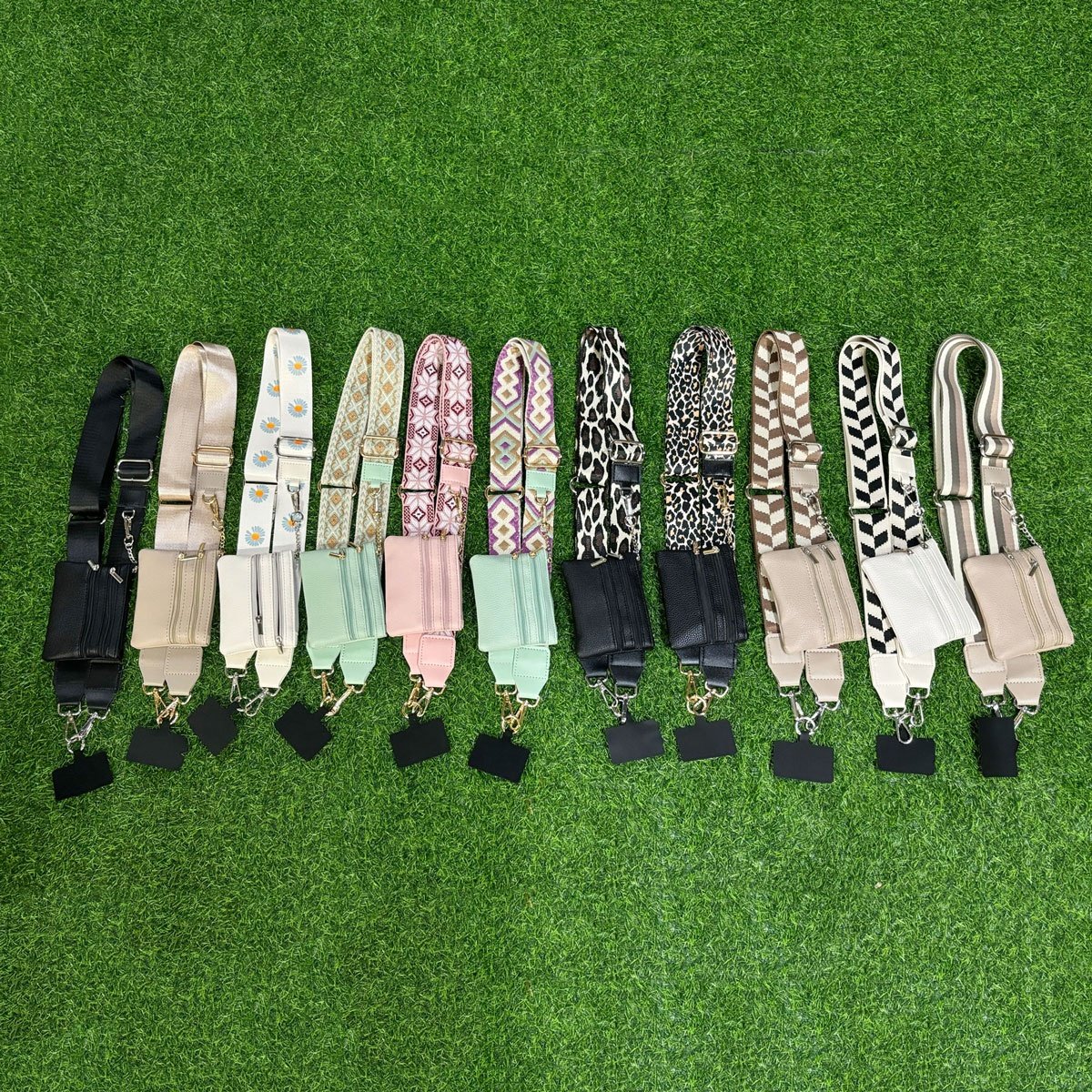 Personalized Custom Tether Patch Cell Phone Shoulder Strap Crossbody Mobile Phone Straps with Zipper Wallet Pouch