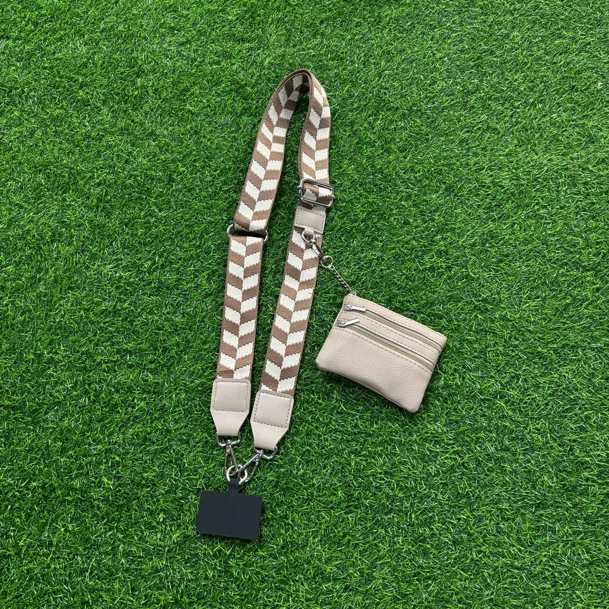 Personalized Custom Tether Patch Cell Phone Shoulder Strap Crossbody Mobile Phone Straps with Zipper Wallet Pouch