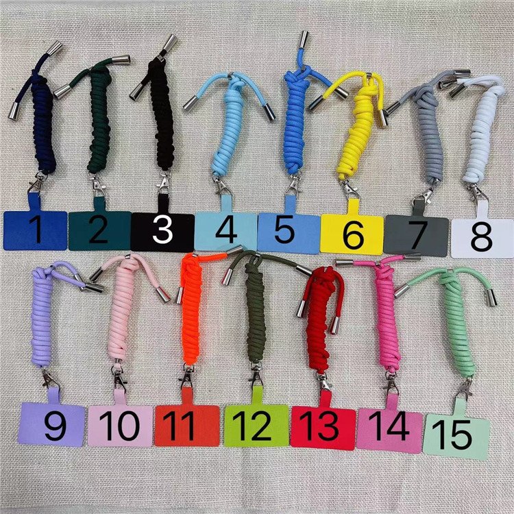 Adjustable Woven Straps Phone Chain for iPhone Cute Design with Polyester Chain Nylon Leather for Mobile and Phone Case