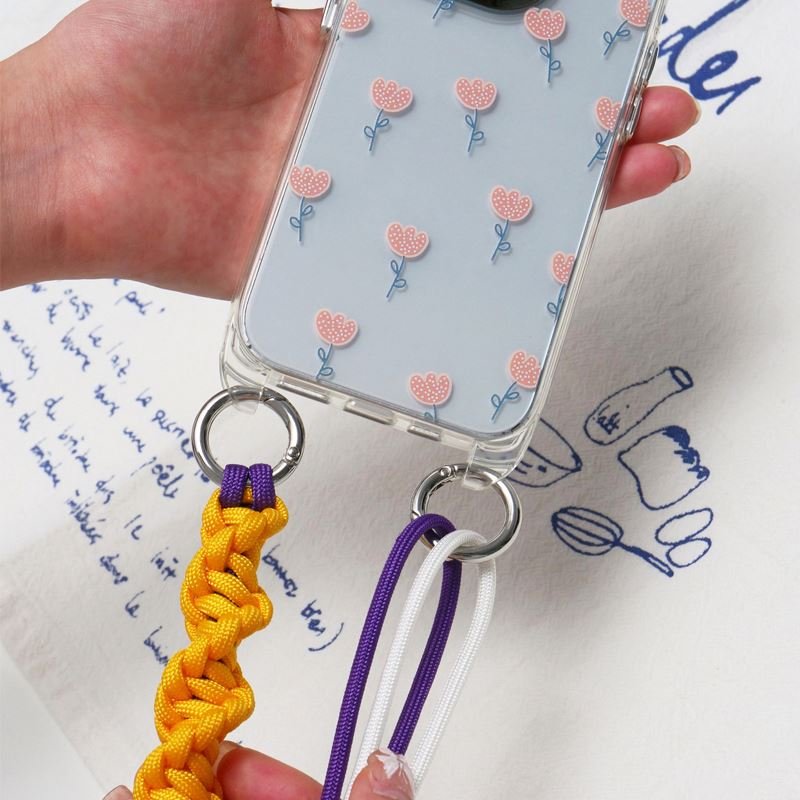 12cm Solid Color Knotted Mobile Phone Suspension Rope, Woven Phone Case Hanging Rope Mobile Accessories/