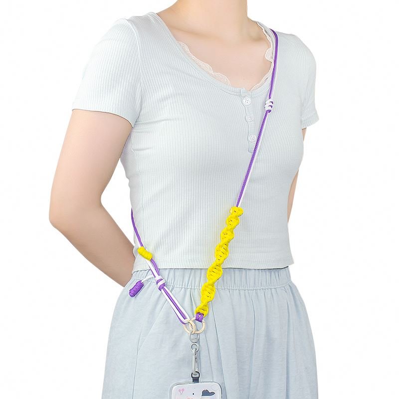 12cm Solid Color Knotted Mobile Phone Suspension Rope, Woven Phone Case Hanging Rope Mobile Accessories/