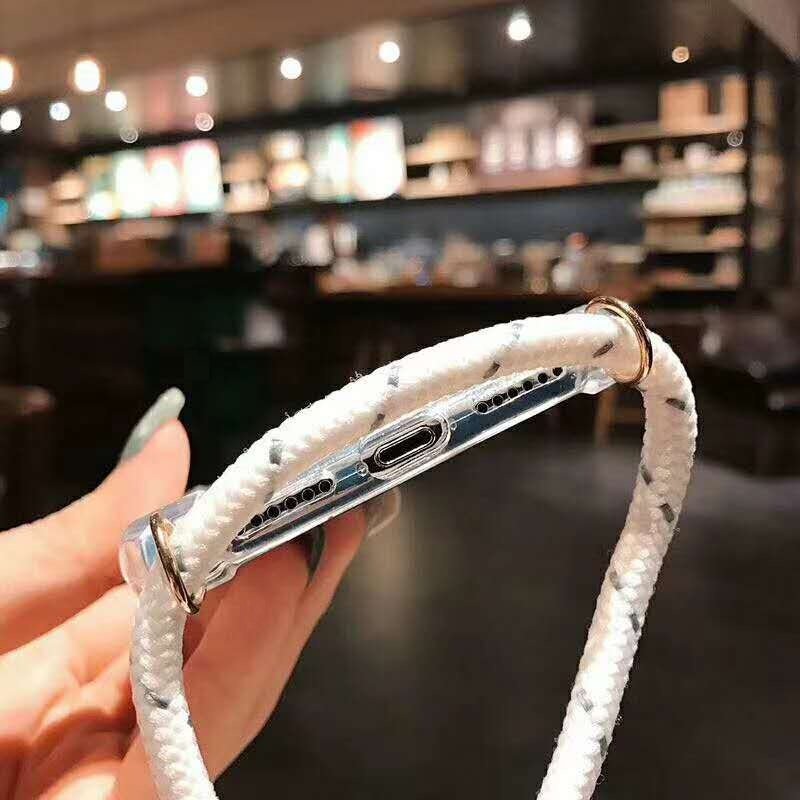 2019 New Factory Transparent Cell Phone Case With Lanyard Necklace Shoulder phone case necklace for iphone 6 7 8 plus x XR XS