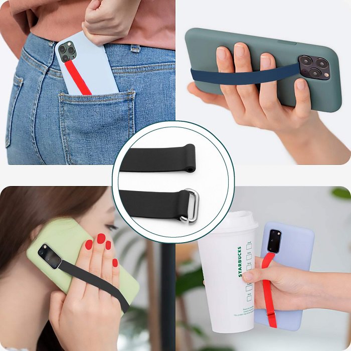 Anti-fall Soft Silicone Ropes Band Lanyard Hand Strap Universal Phone Grip Finger Strap For Cell Phone Case