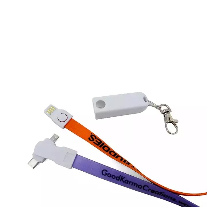 New Custom Promotion Gift USB cable type-c Lanyard Neck Strap Charger Data electronic portable charger Cable