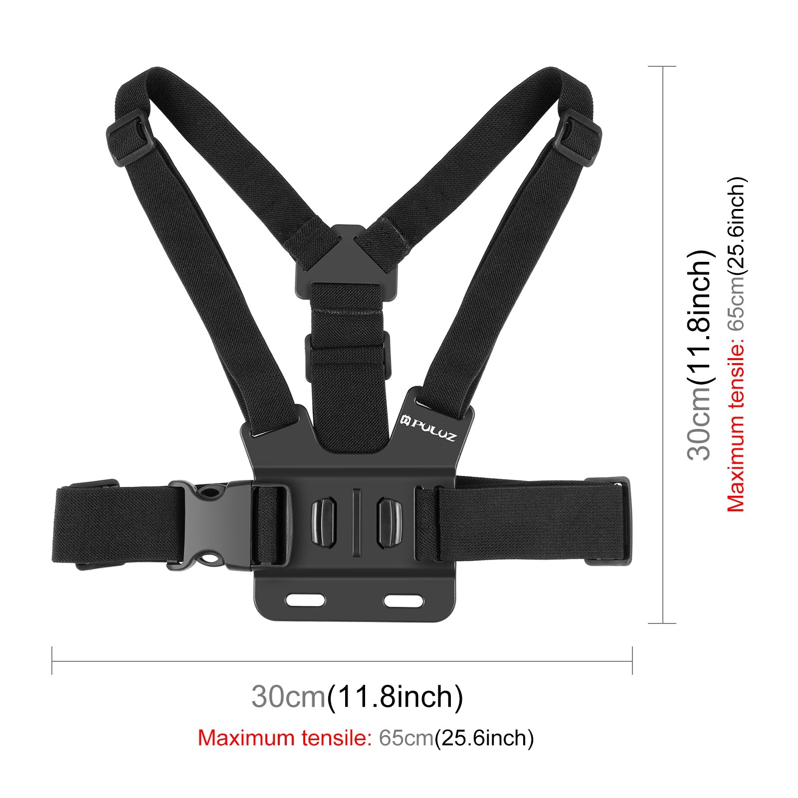 PULUZ 5 in 1 Adjustable Body Mount Belt Chest Strap Camera Belt with Phone Clamp for Mobile Phone Action Camera