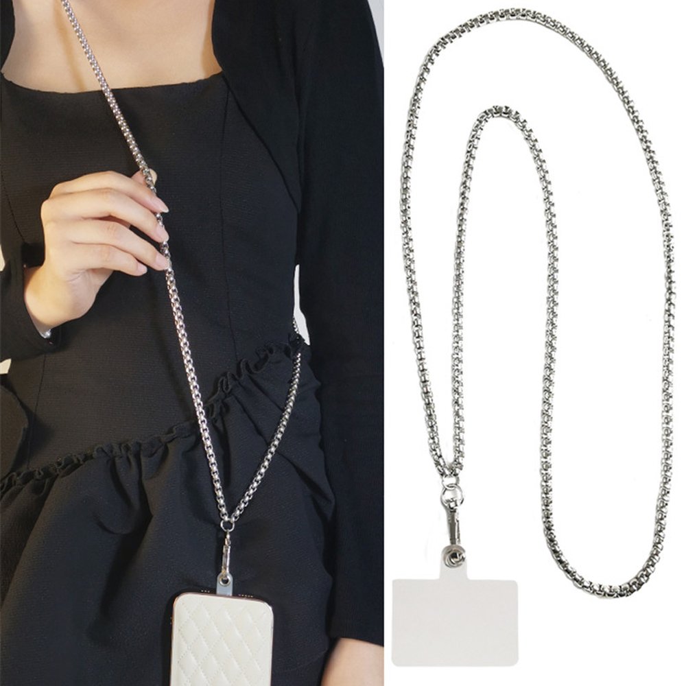 Mobile Phone Lanyard Long Crossbody Lanyard Metal Keel Phone Universal Alloy Chain Phone AntiLoss Backpack Style Lanyards