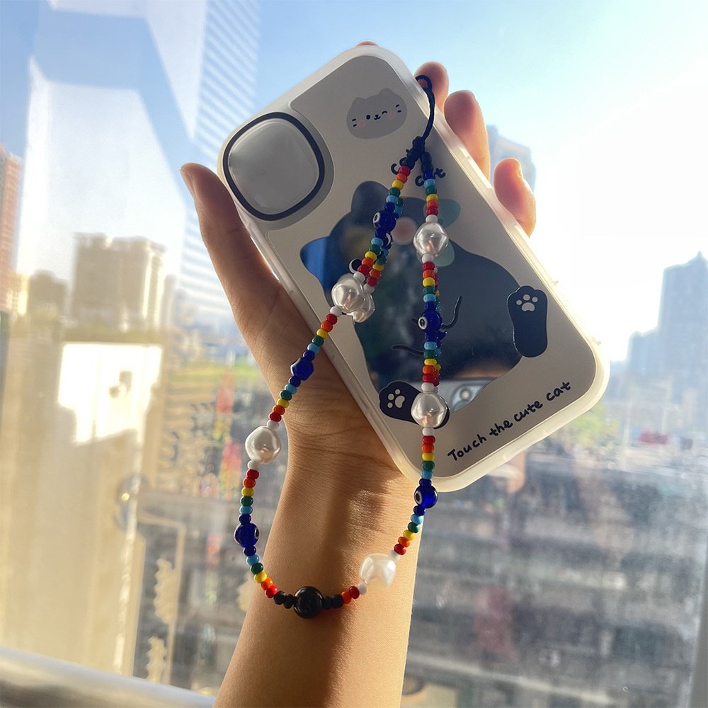 GSCASE Beautiful Mobile Cell Phone Wrist Straps Pearl Bracelet Chain for Samsung S23 Ultra Chain Straps