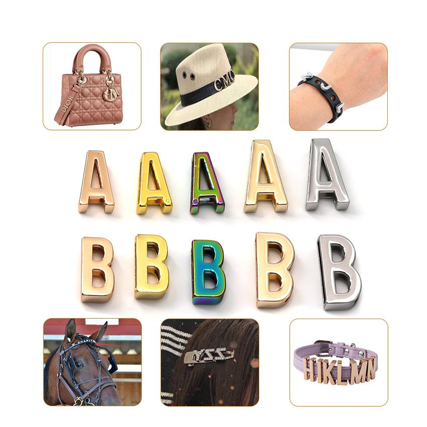 Hot Selling Charms 26 Full English Metal Slide Letters Alphabet Zinc Alloy Jewelry Belt Buckle For Webbing