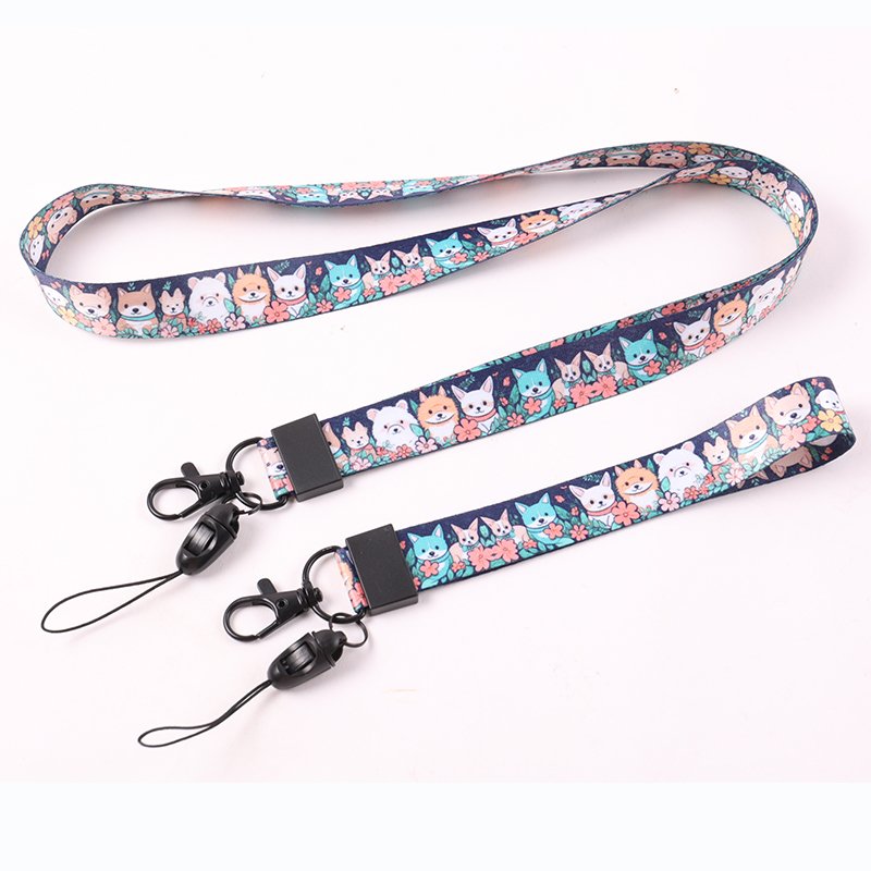 In Stock Lanyard Straps Wholesale Colorful Exhibition ID Mobile Long Phone Lanyard Neck And Short Lanyard