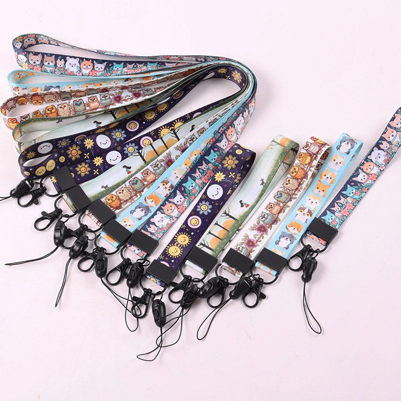 In Stock Lanyard Straps Wholesale Colorful Exhibition ID Mobile Long Phone Lanyard Neck And Short Lanyard