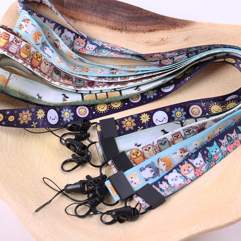 In Stock Lanyard Straps Wholesale Colorful Exhibition ID Mobile Long Phone Lanyard Neck And Short Lanyard
