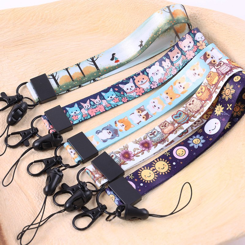 In Stock Lanyard Straps Wholesale Colorful Exhibition ID Mobile Long Phone Lanyard Neck And Short Lanyard