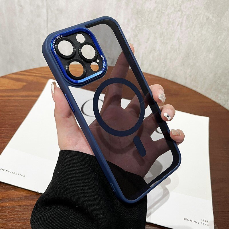 Second generation Eagle Eye Magnetic Metal Lens Transparent Phone Case for iphone 11 12 13 14 Pro Max Cell Cover