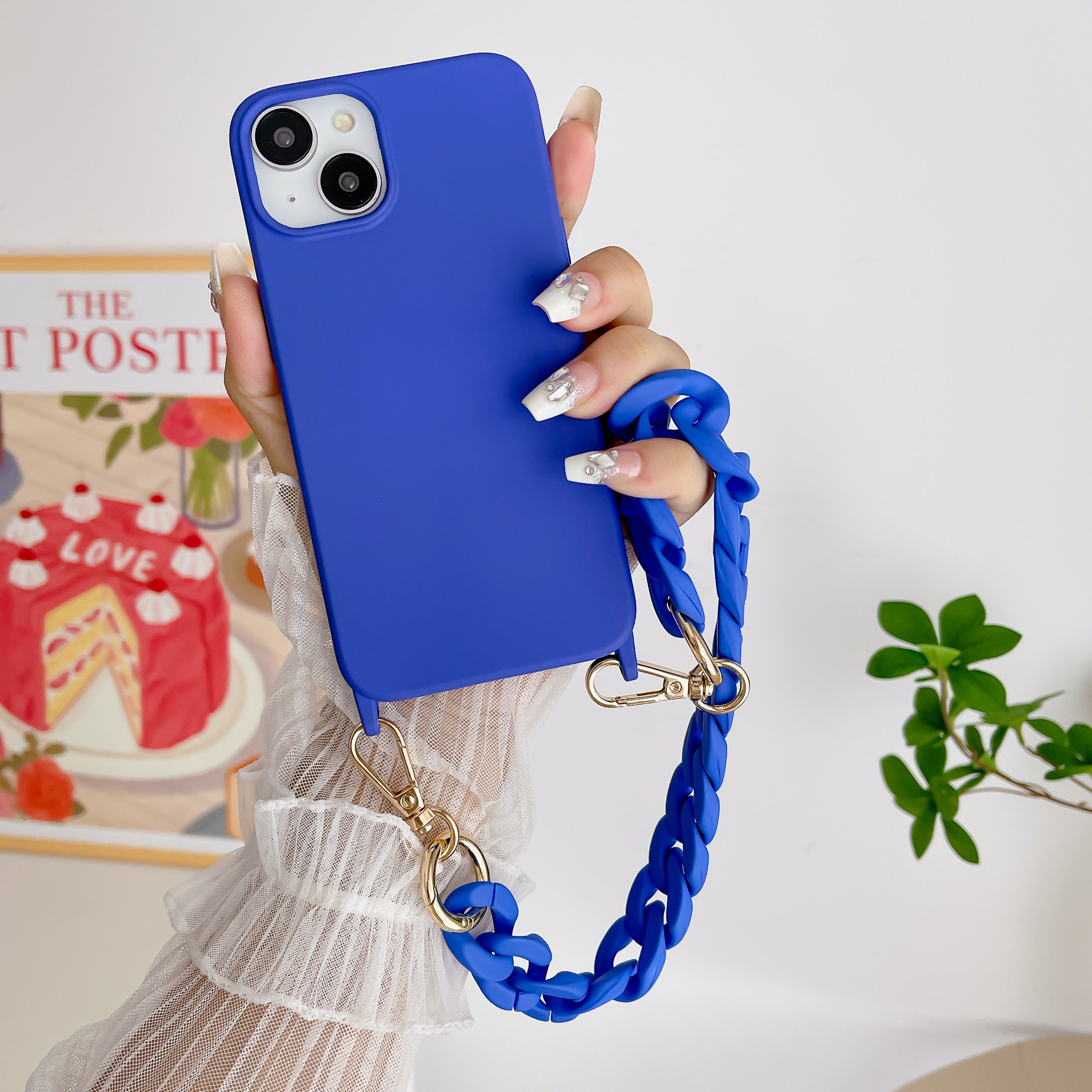 Matte acrylic bag chain bag strap acrylic chain shoulder strap resin mobile phone chain pendant necklace