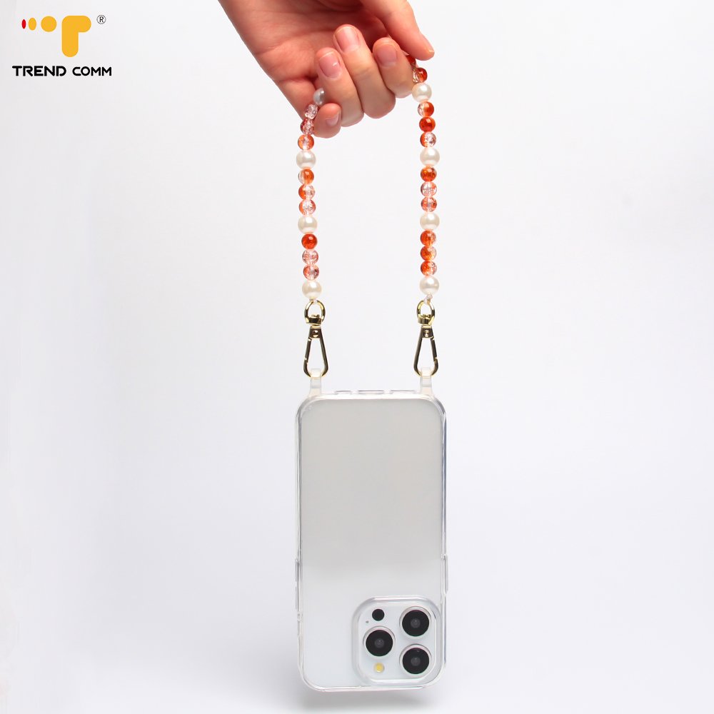 Fashionable Pearl with Candy Glass Beads Anti-Lost Mobile Phone Chain Wrist Strap Lanyard