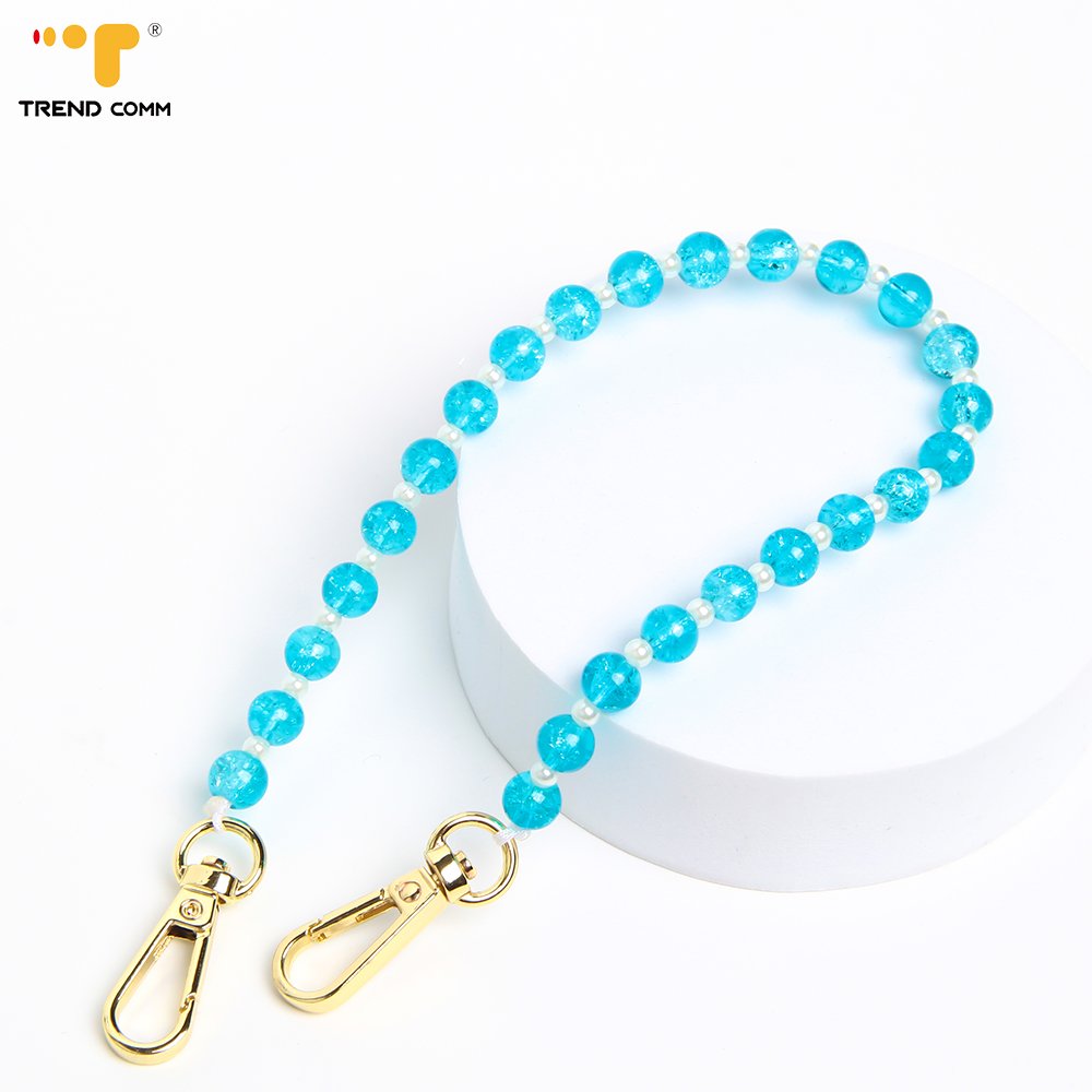 Fashionable Pearl with Candy Glass Beads Anti-Lost Mobile Phone Chain Wrist Strap Lanyard