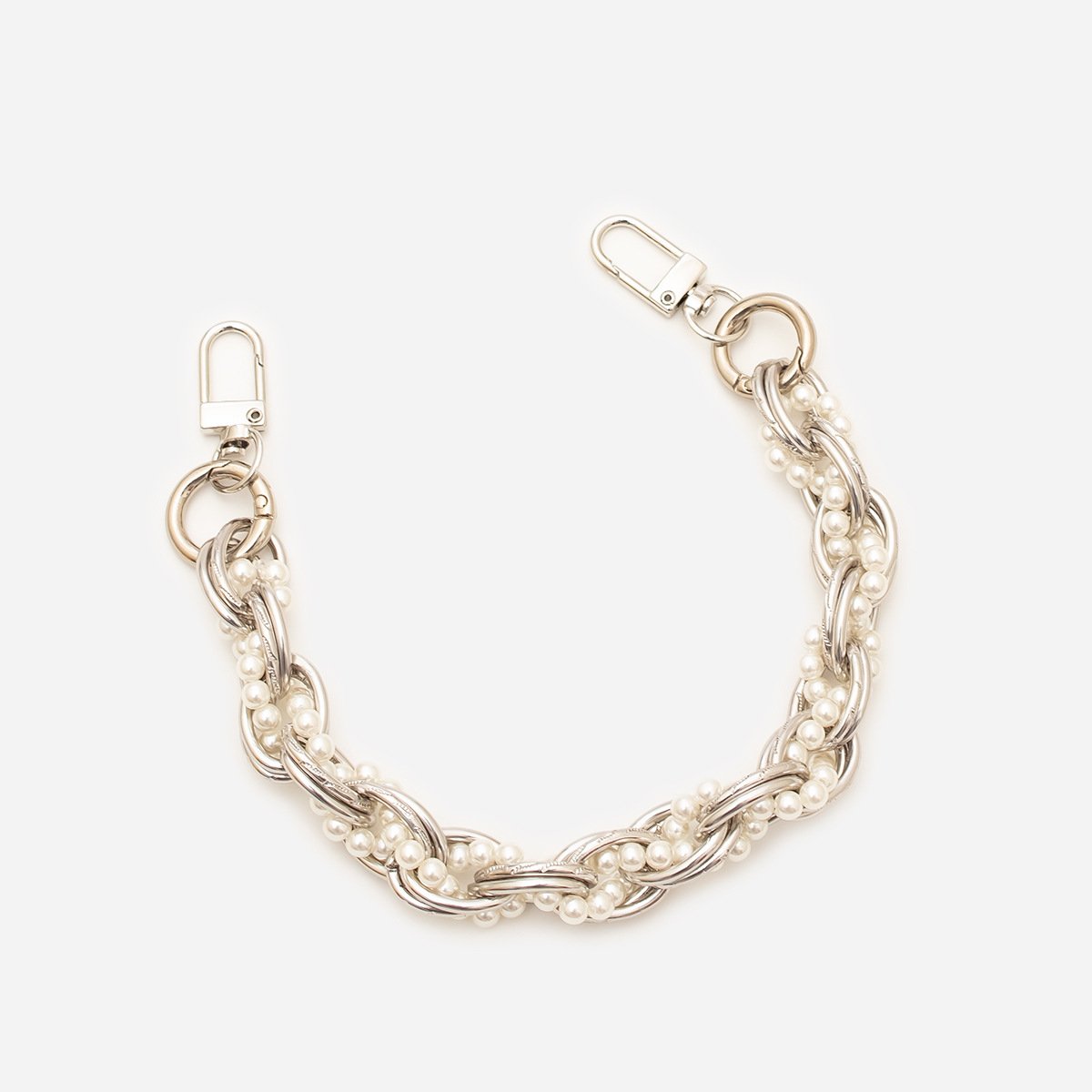 Gold Metal Pearl Phone Grip Chain Strap Detachable Lanyard with Beads Charms Women's Hands-Free Wrist Phone Case Accessory