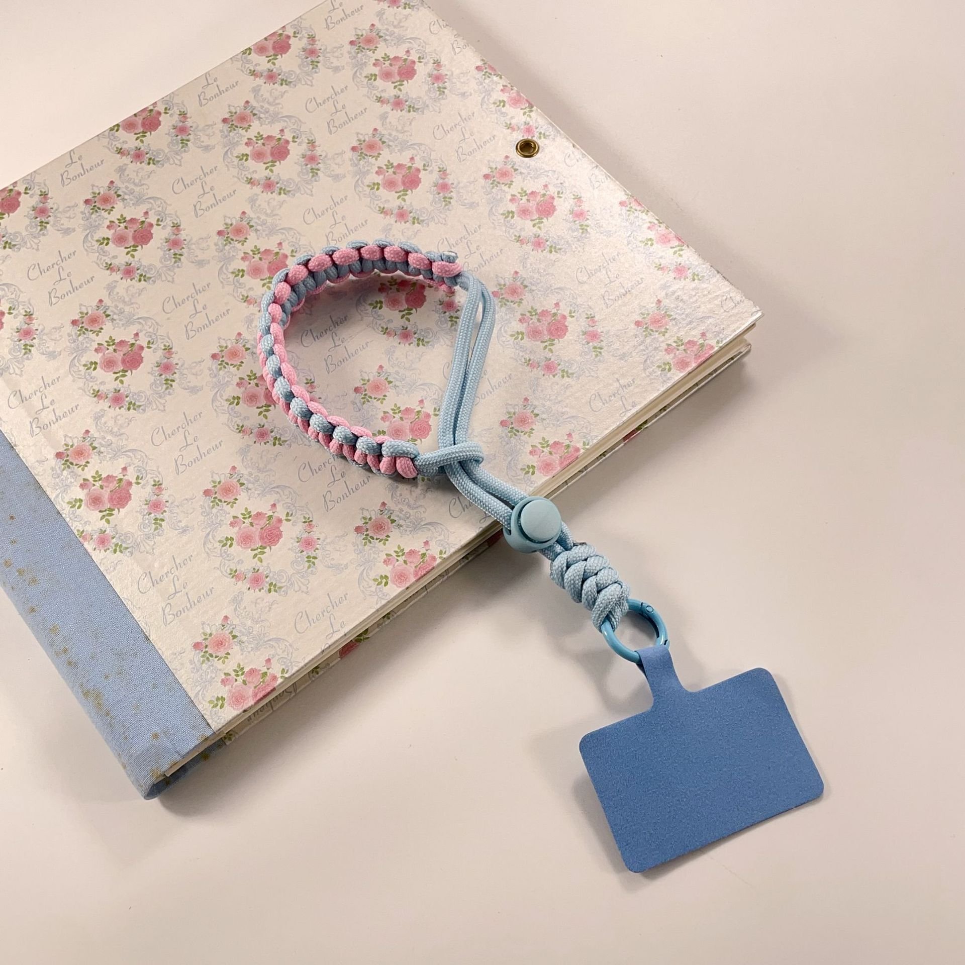 Colorful Cute Universal Adjustable Nylon Hand-Woven Braided Paracord Phone Wrist Strap Cell Phone Lanyard with Tether Patch