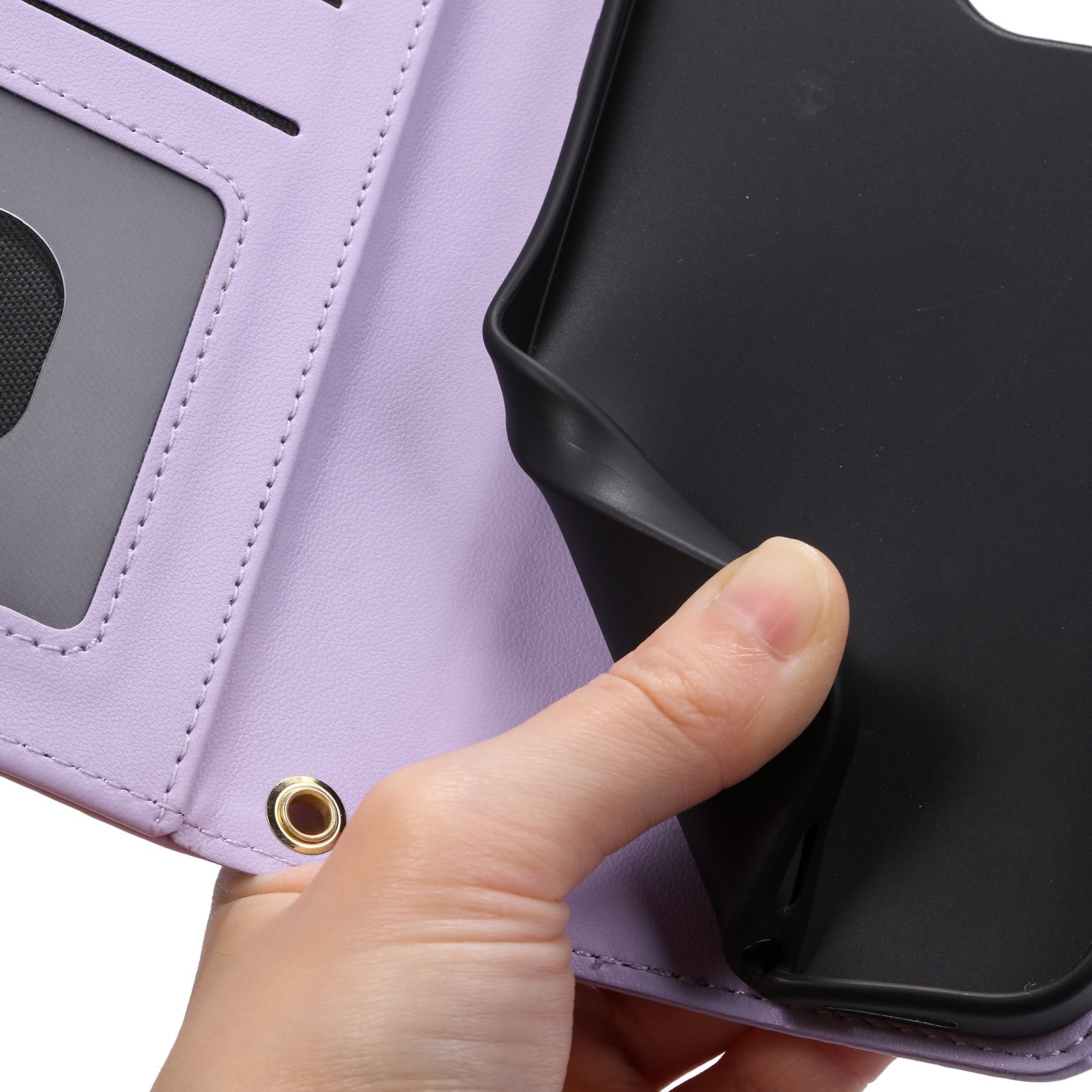 Luxury Sheep Wallet Leather Mobile Phone Bags For IPhone 15 14 13 Pro Max Strap Diamond Phone Stand Cover