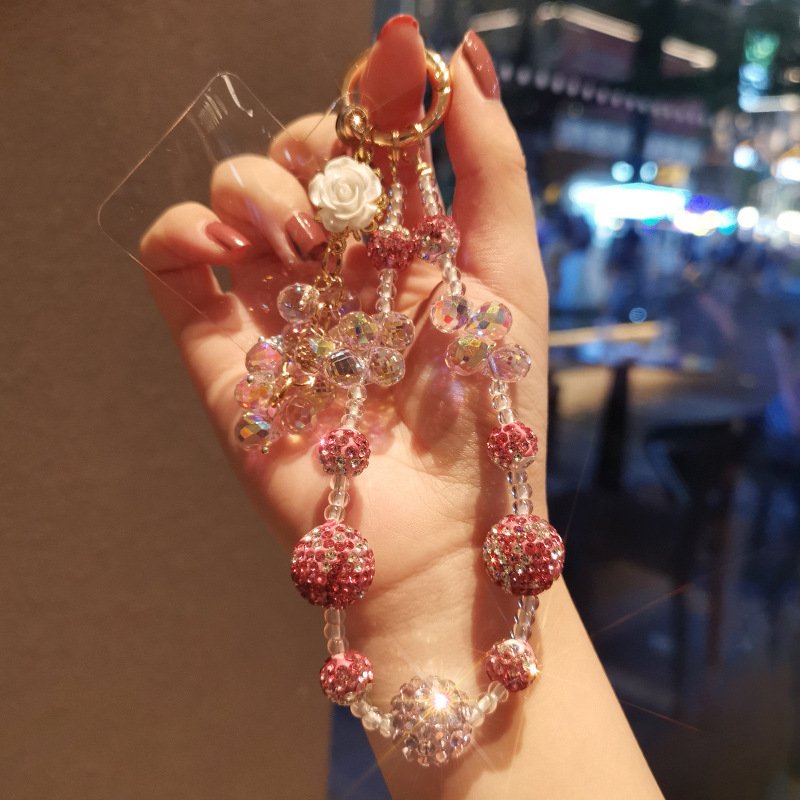 full diamond large ball bracelet lashings women's light luxury ins style wrist mobile phone bracelet hanging high-end bracelet