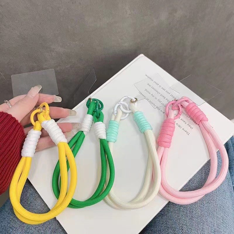 Colorful Nylon Universal Cell Phone Lanyard Hand Wrist Strap Adjustable Neck Strap Phone Patches Compatible Most Smartphones