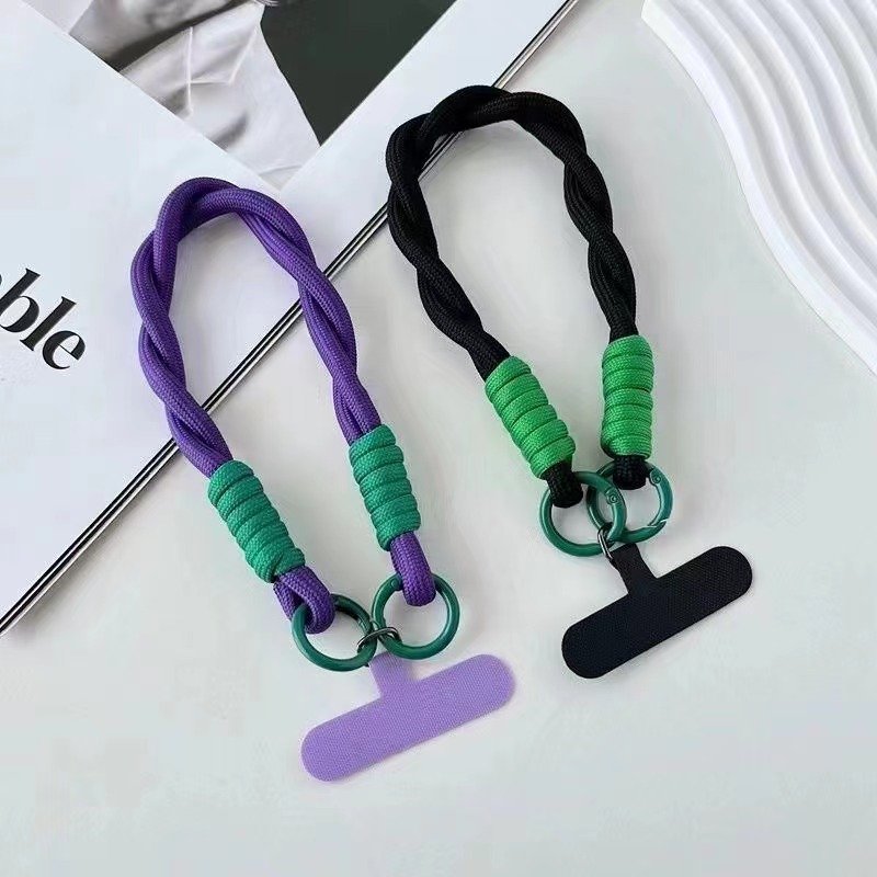 Colorful Nylon Universal Cell Phone Lanyard Hand Wrist Strap Adjustable Neck Strap Phone Patches Compatible Most Smartphones