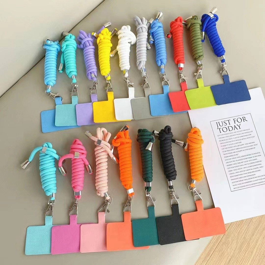 Colorful Nylon Universal Cell Phone Lanyard Hand Wrist Strap Adjustable Neck Strap Phone Patches Compatible Most Smartphones