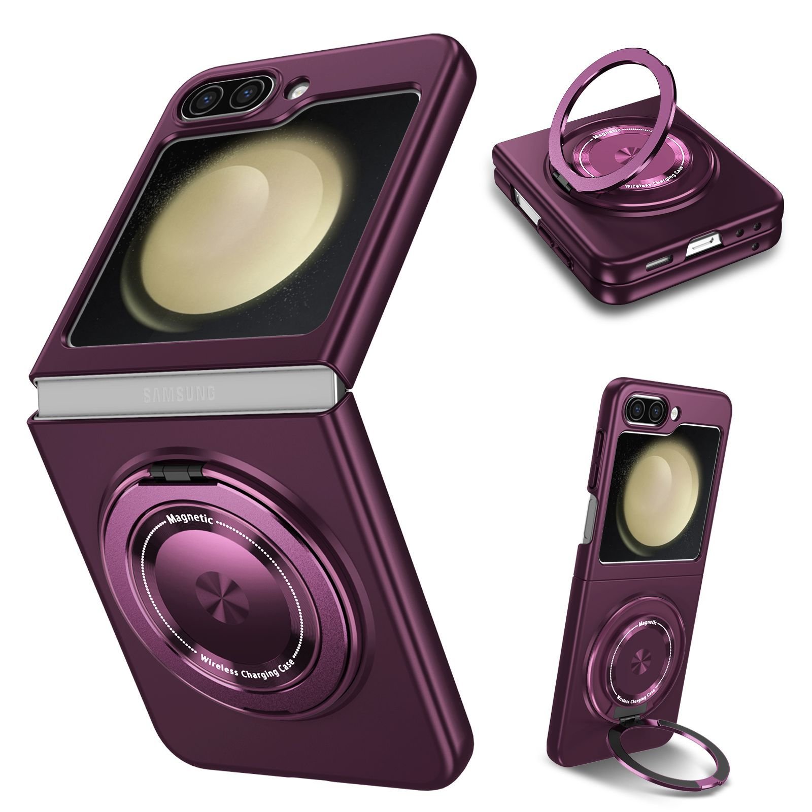 Metal Stand Folding For Samsung Galaxy Z Flip 6 Magnetic Flip5 Mobile Phone Case for Samsung Case