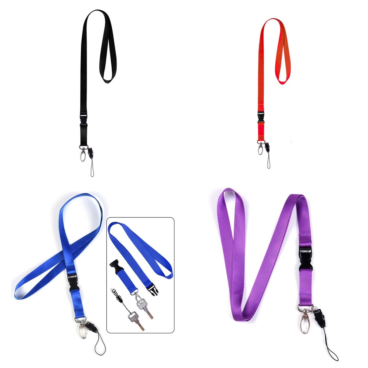 Anti Lose Rope Lanyard Custom Printed Logo Nylon Polyester Lanyard Mobile Phone Lanyard Neck Strap With Safety Buckle