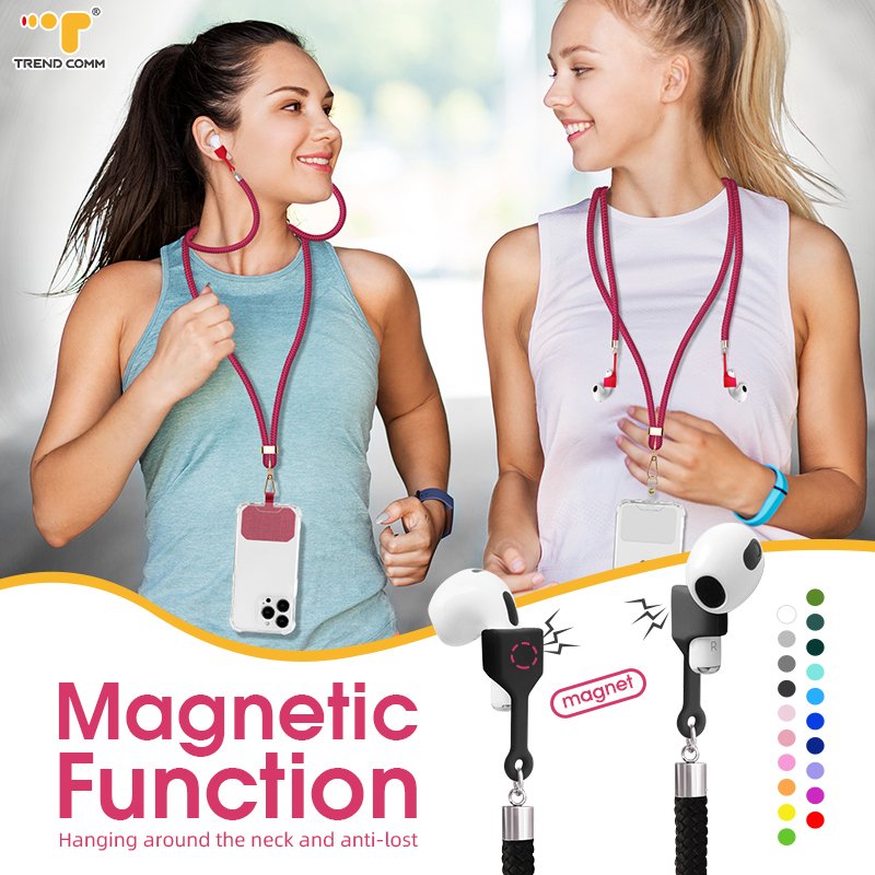 2024 adjustable diy Soft Magnetic Silicone Call Crossbody Cell Phone Cover Strap Accessories String For Airpod Holder