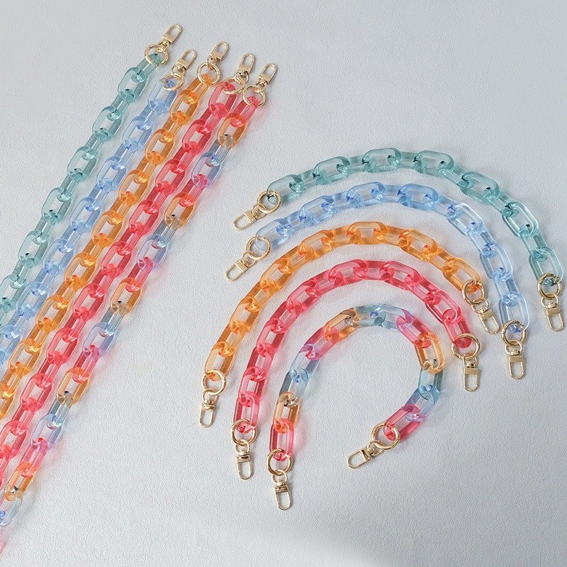 Transparent Resin Candy Color Acrylic Bag Chain Thick Shoulder Phone Strap Bag Accessories Clear Mobile Phone Chain Necklace