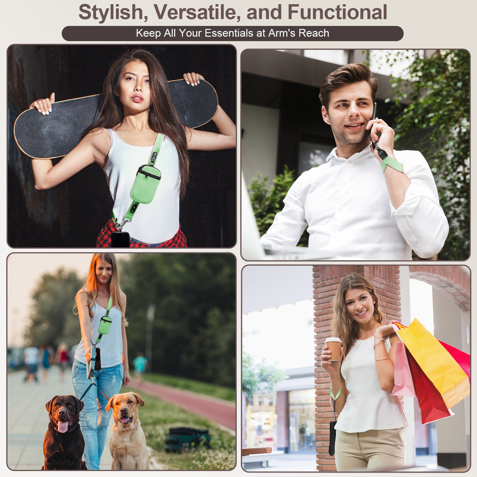 New Arrivals Customized Logo Black Universal Crossbody Cell Phone Lanyard Adjustable Phone Strap With Detachable Patch