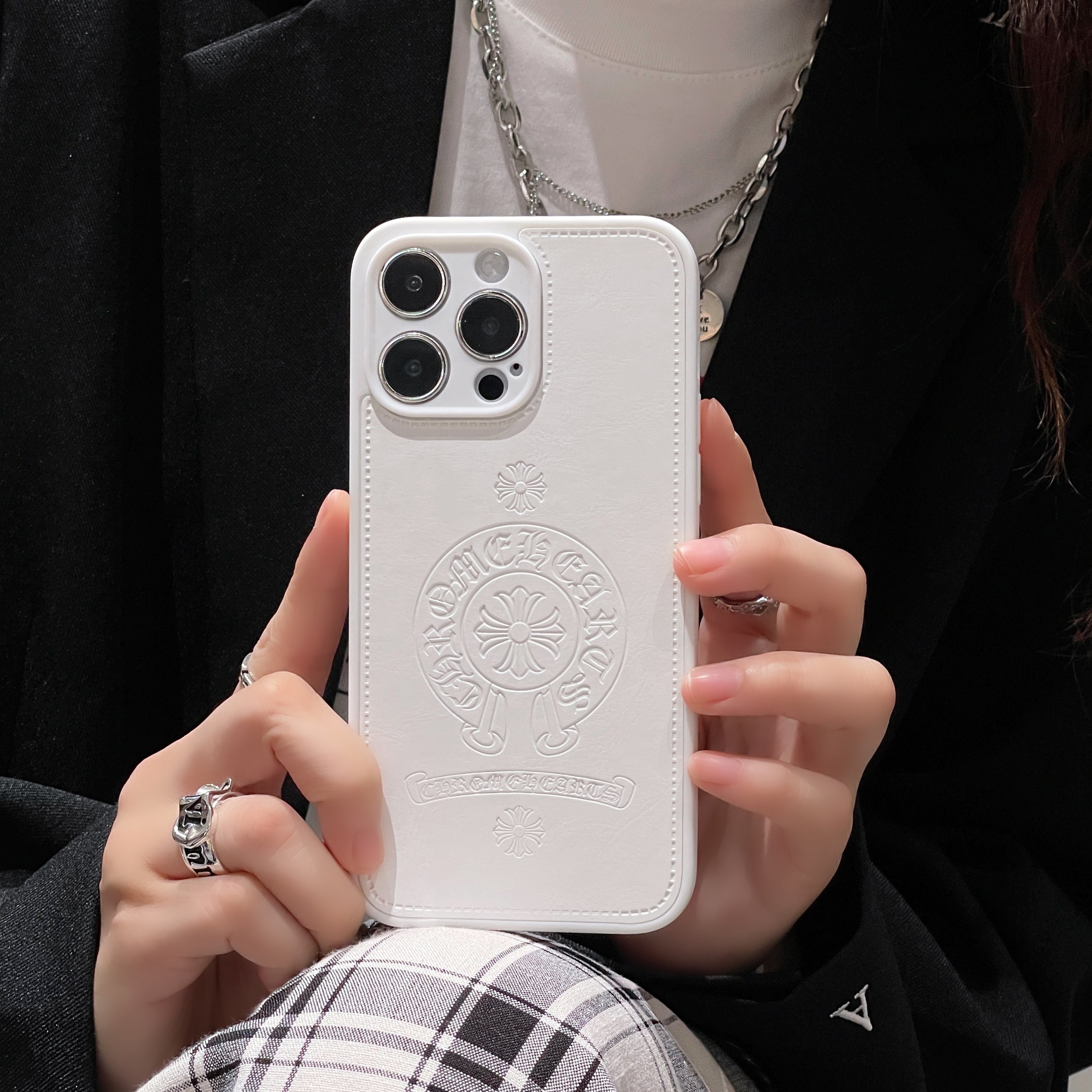 Fashion brand luxury cross soft leather 15promax case for iphone 11 12 13 14 15 plus/pro/pro max
