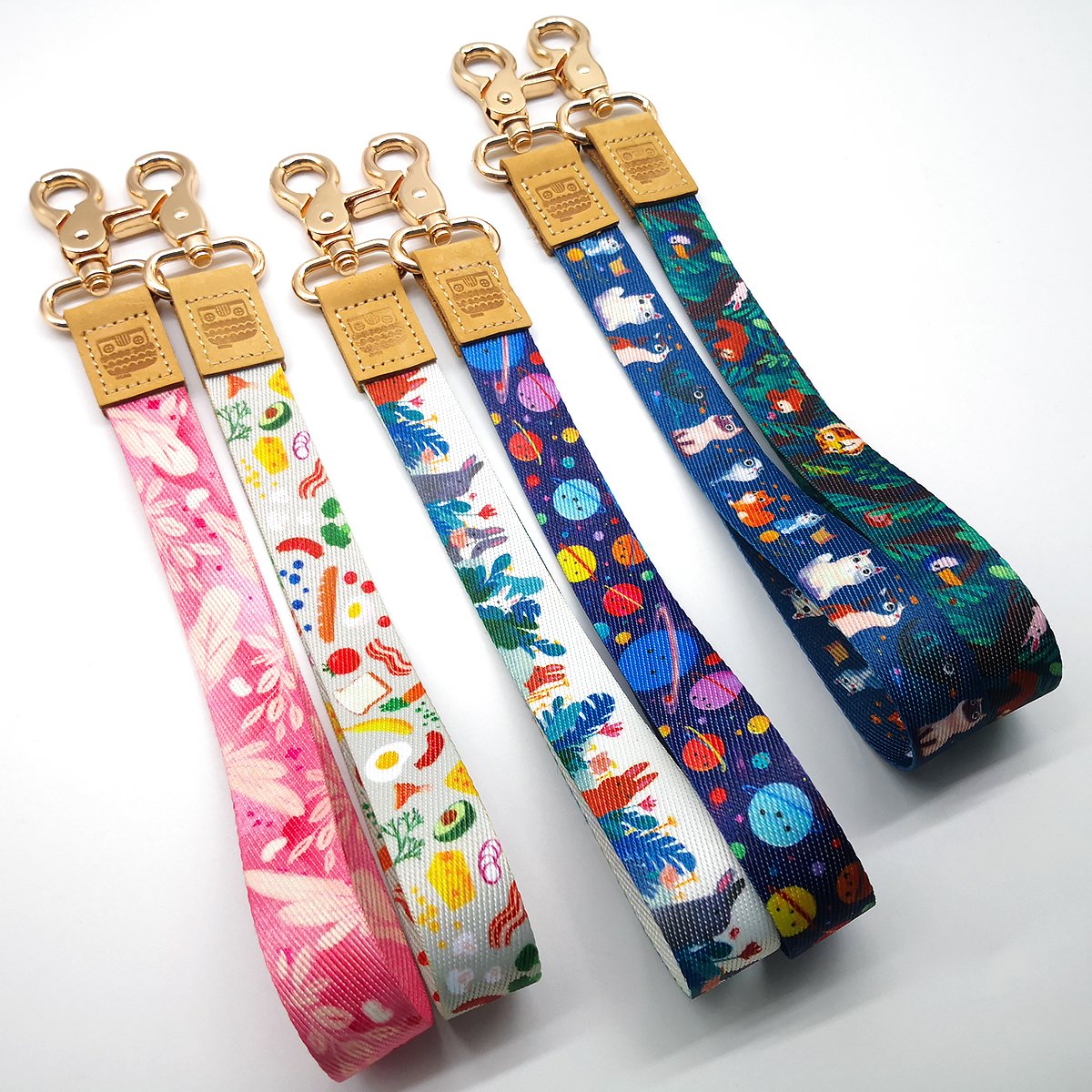 Manufacture promotion cheap custom printing cute design adjustment Nylon Long Keychain Lanyard
