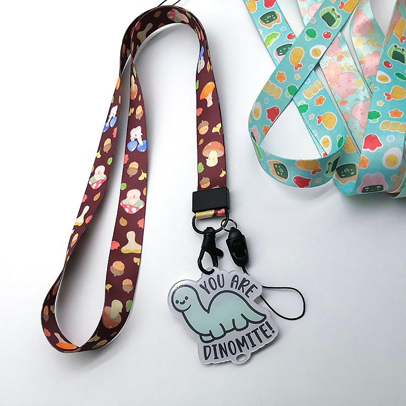 Manufacture promotion cheap custom printing cute design adjustment Nylon Long Keychain Lanyard